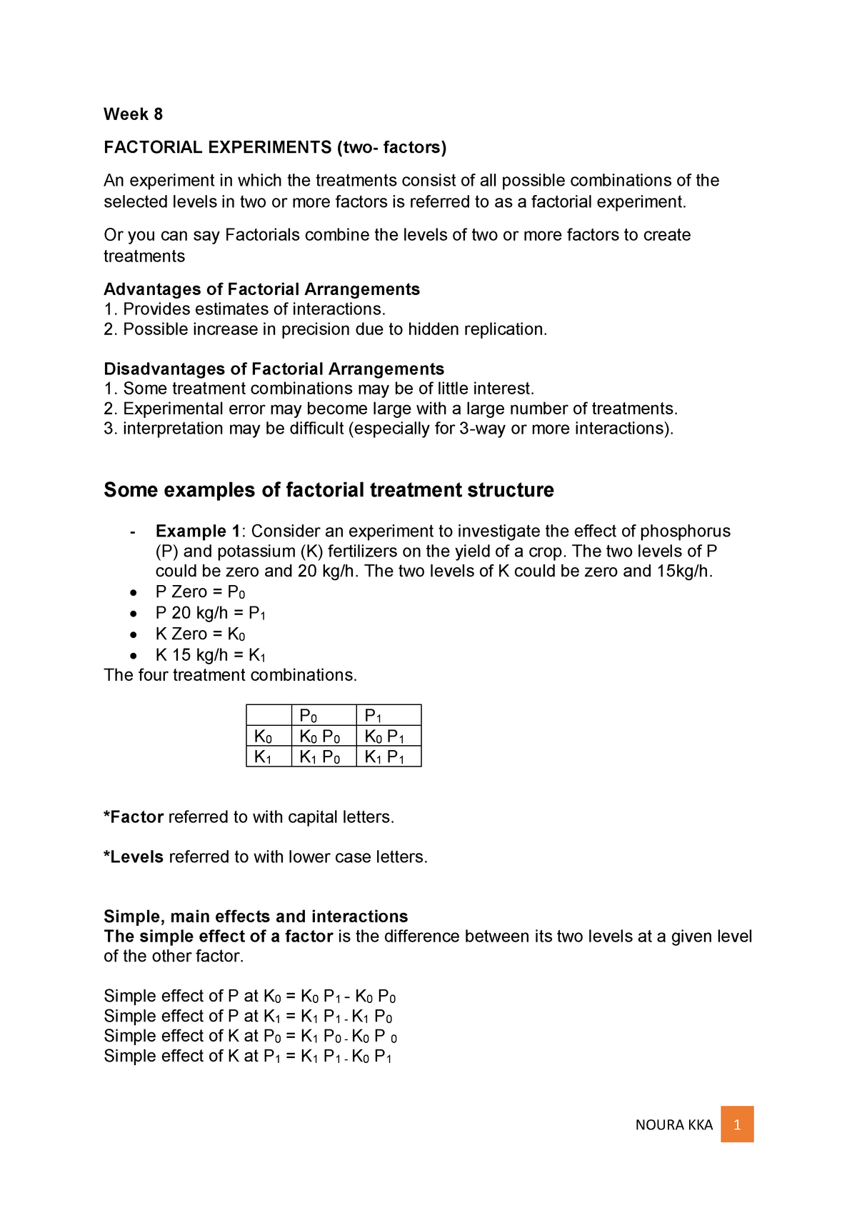 factorial experiments two factors