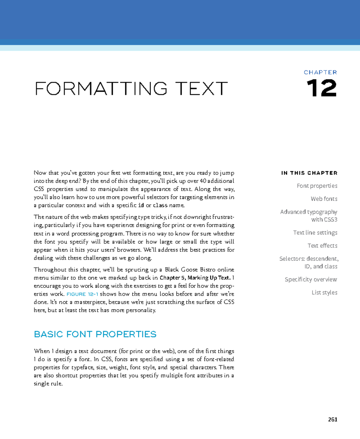 Learning web formatting text - I N t H I S C H a P t E r Font ...