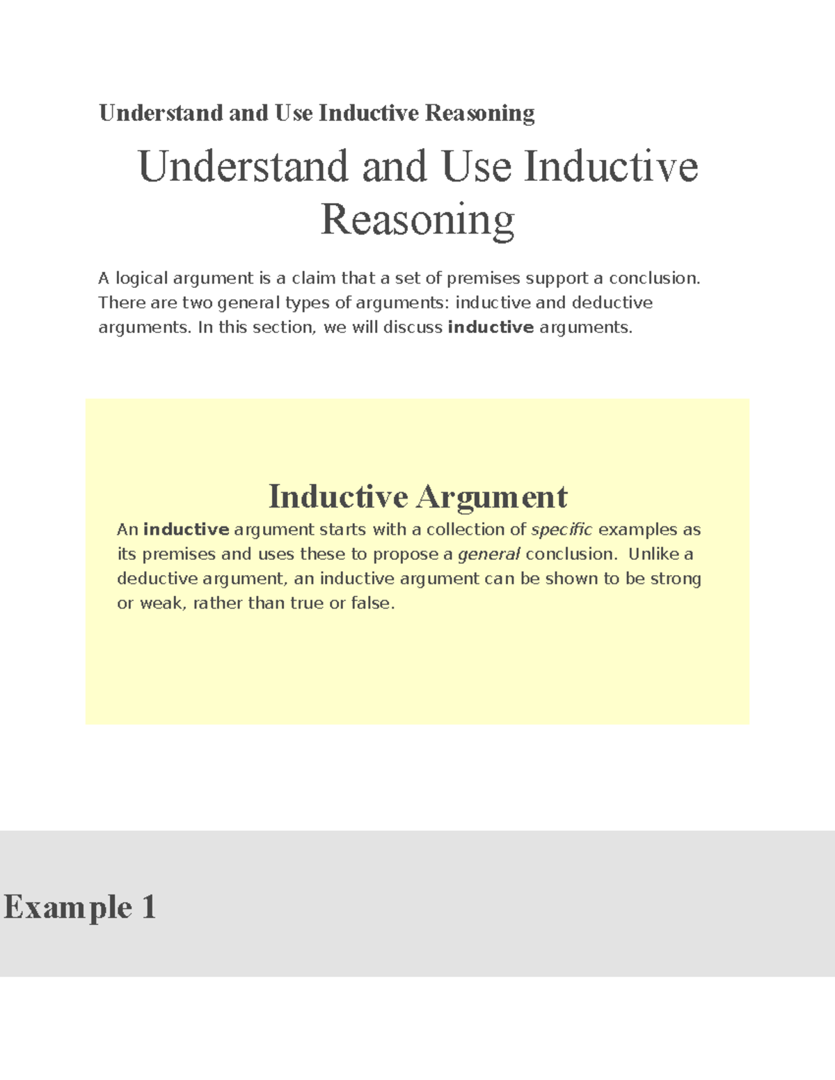 Understand And Use Inductive Reasoning - Understand And Use Inductive ...