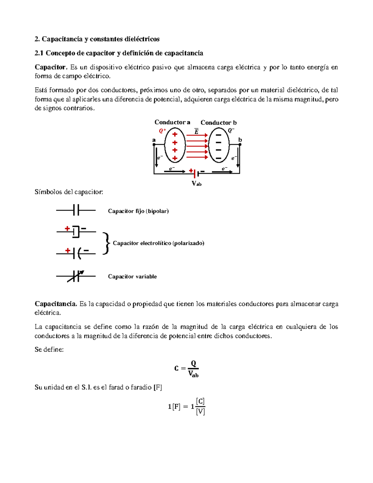 Subtemas 2.1, 2.2 Y 2 - Jojoj - Capacitancia Y Constantes Dieléctricos ...