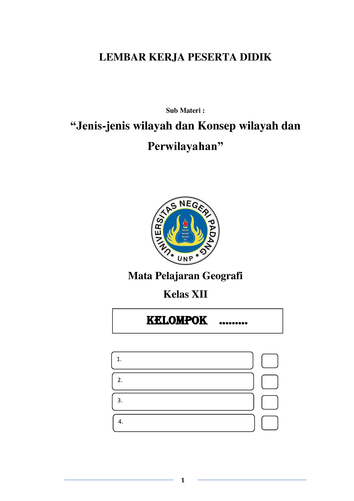 LKPD - Lembar Kerja - LEMBAR KERJA PESERTA DIDIK Sub Materi : “Jenis ...