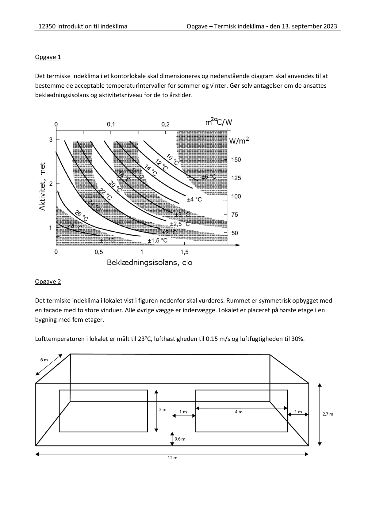3 Opgave Termisk Indeklima - Opgave 1 Det Termiske Indeklima I Et ...