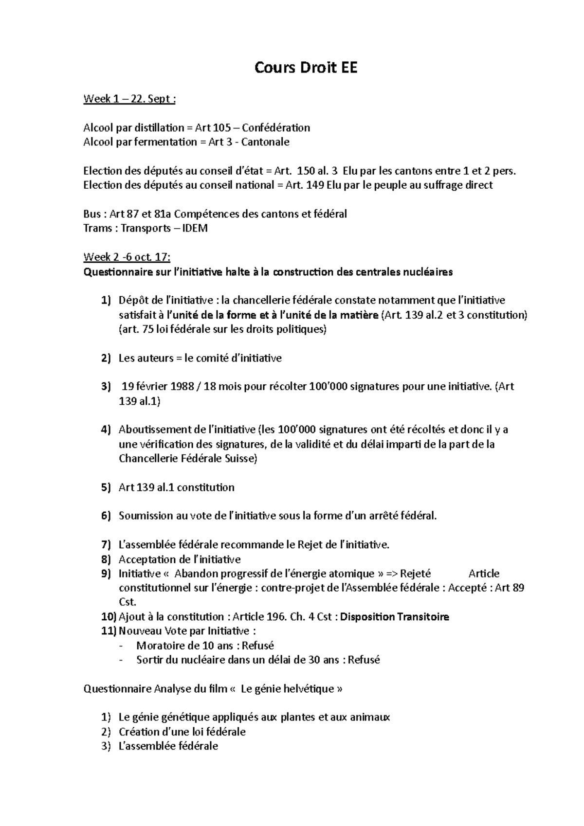 Cours Droit Ee Note De Cours Correction Exercice Heg Re Ann E Cours Droit Ee Week