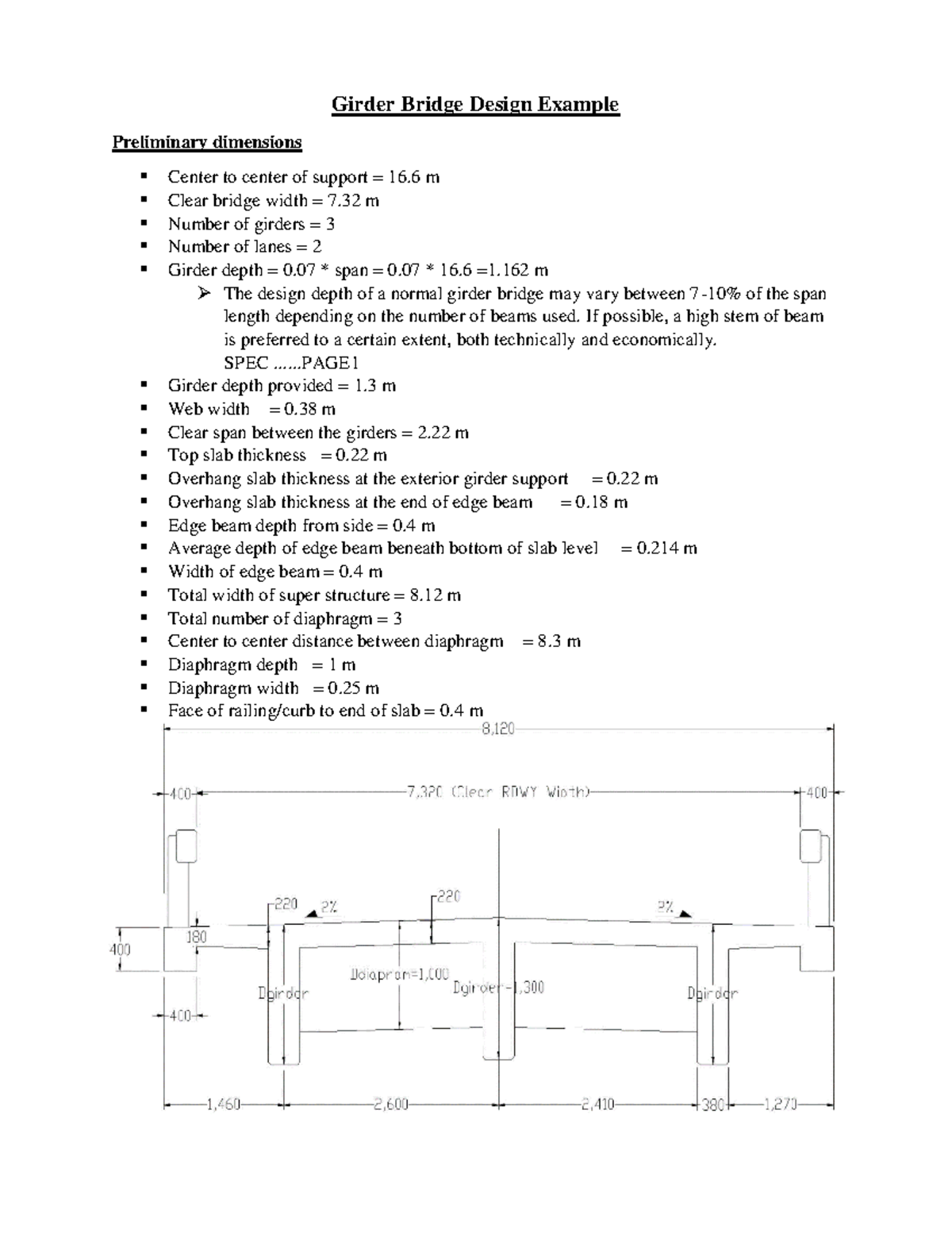 Girder Bridge Design Example - Girder Bridge Design Example Preliminary ...