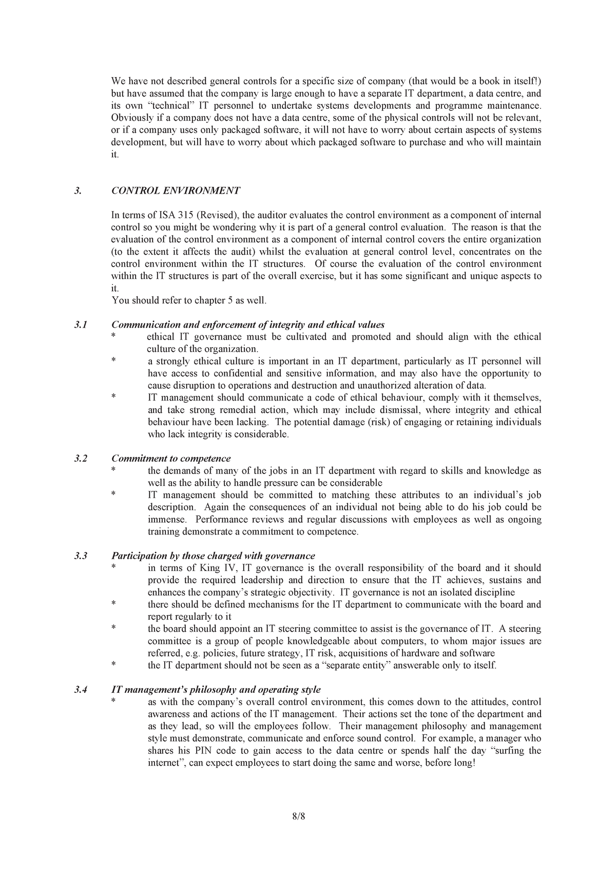 AUD3 - General Control Summary - We have not described general controls ...