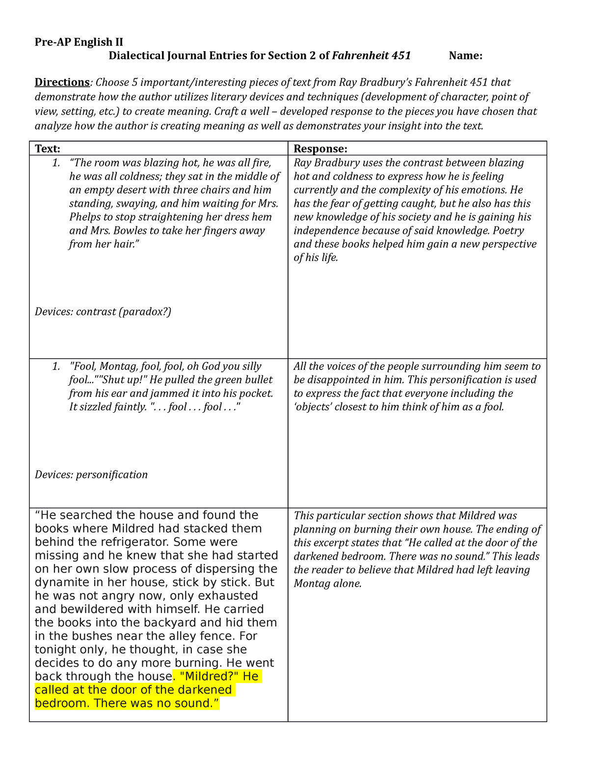dialectical-journal-entries-for-section-2-of-faherenheit-451-pre-ap