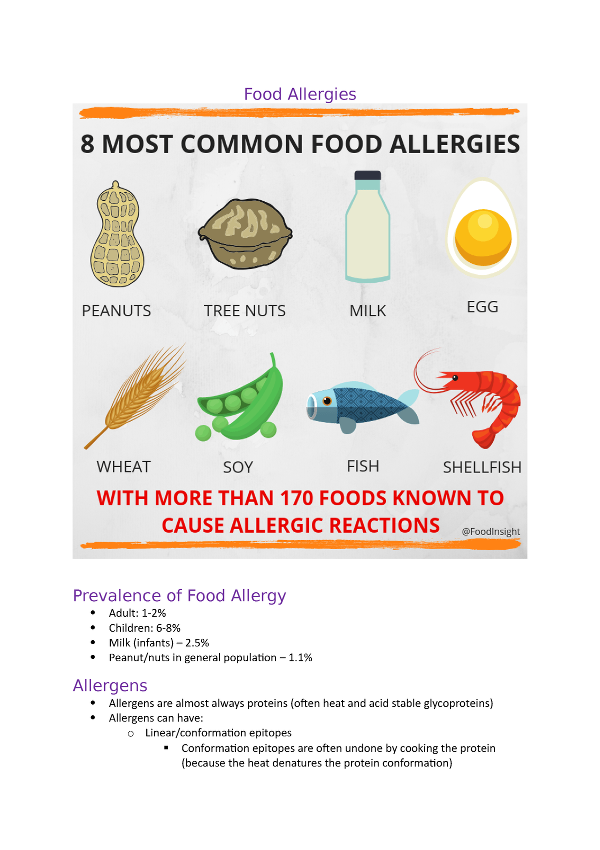 Food Allergy - Food Allergies Prevalence of Food Allergy Adult: 1-2% ...