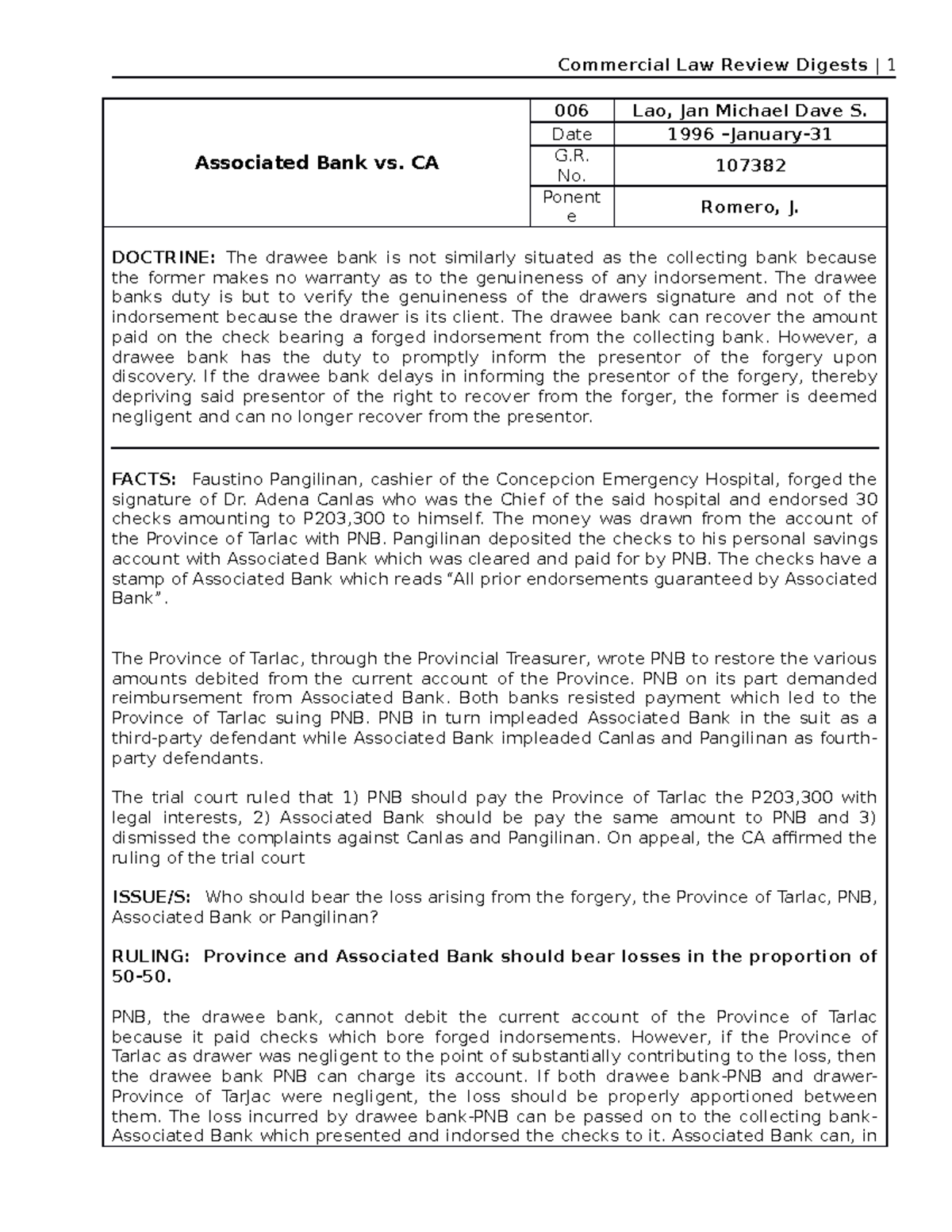 006 Associated Bank vs. CA - Commercial Law Review Digests | 1 ...