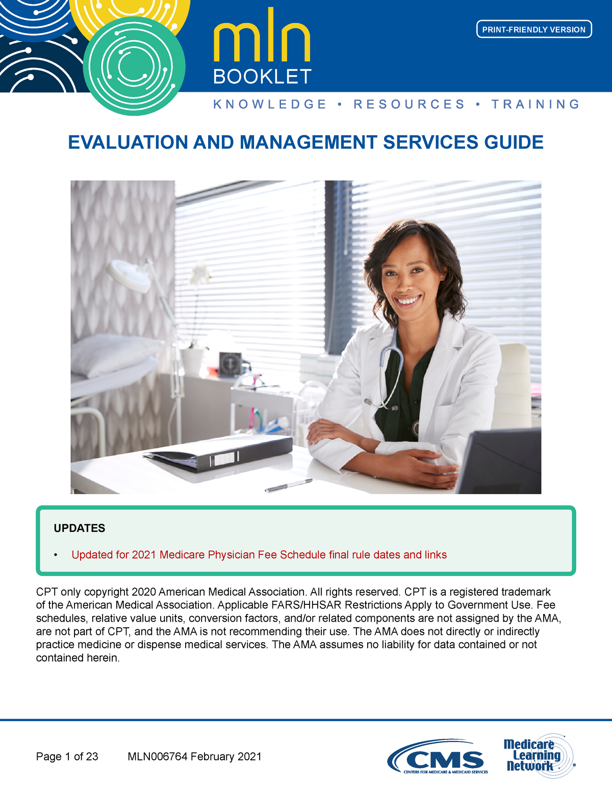 MLN006 1 Dkdjdhsjakaka BOOKLET EVALUATION AND MANAGEMENT SERVICES