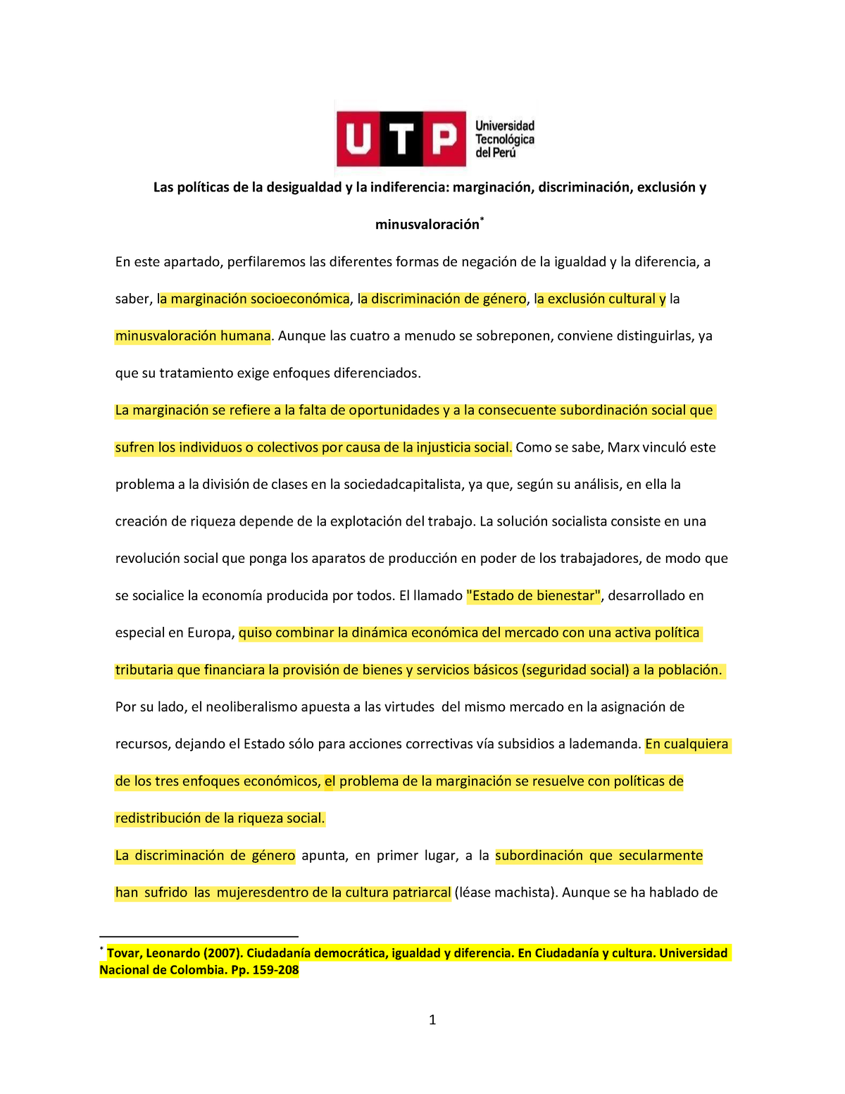 S15.s1 Reconocimiento de la igualdad - 1 Las políticas de la ...