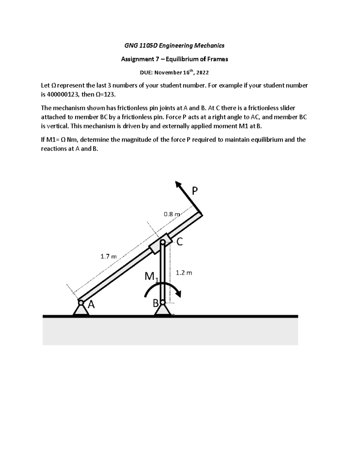 engineering mechanics assignment questions