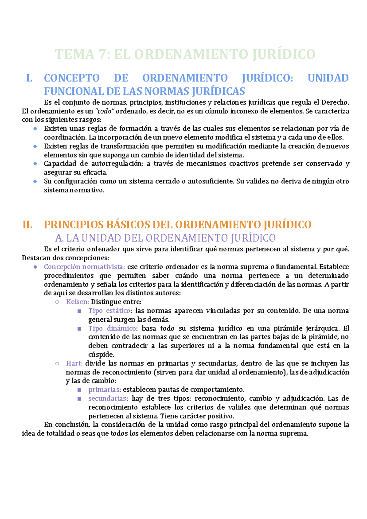 TEMA 7 El ordenamiento jurídico TEMA