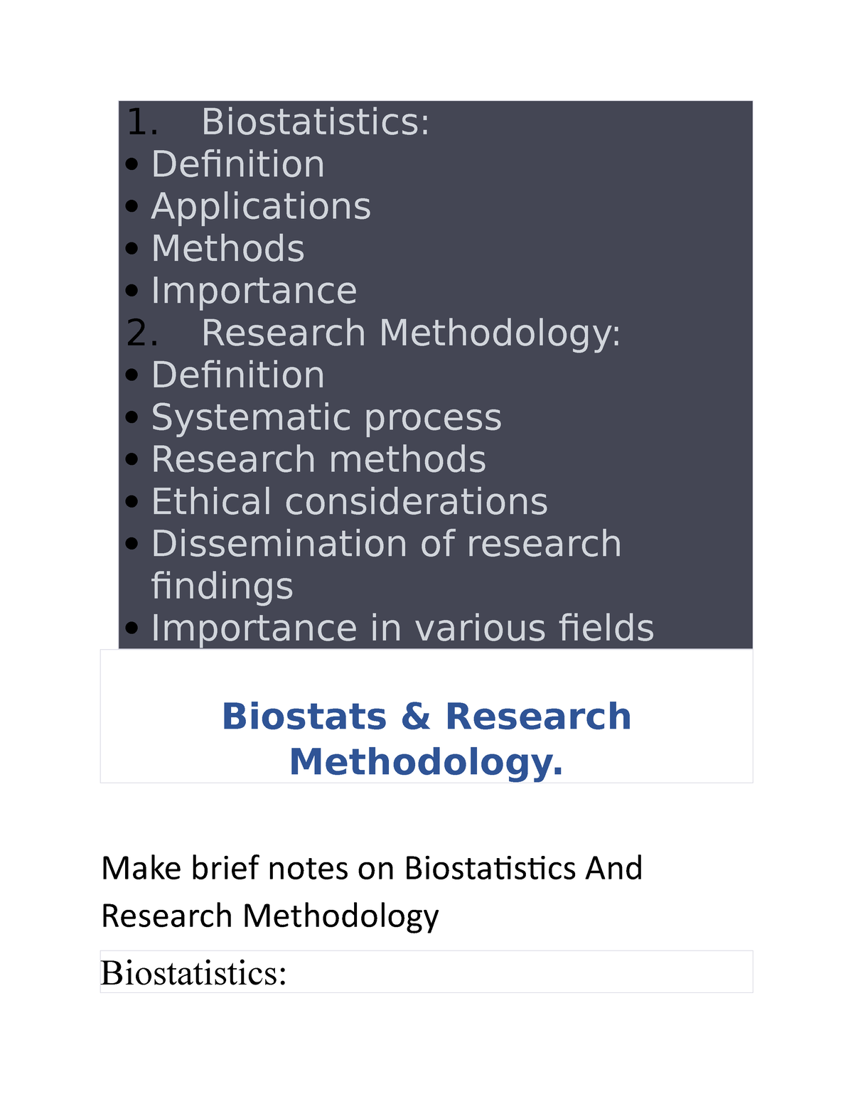 research proposal in biostatistics