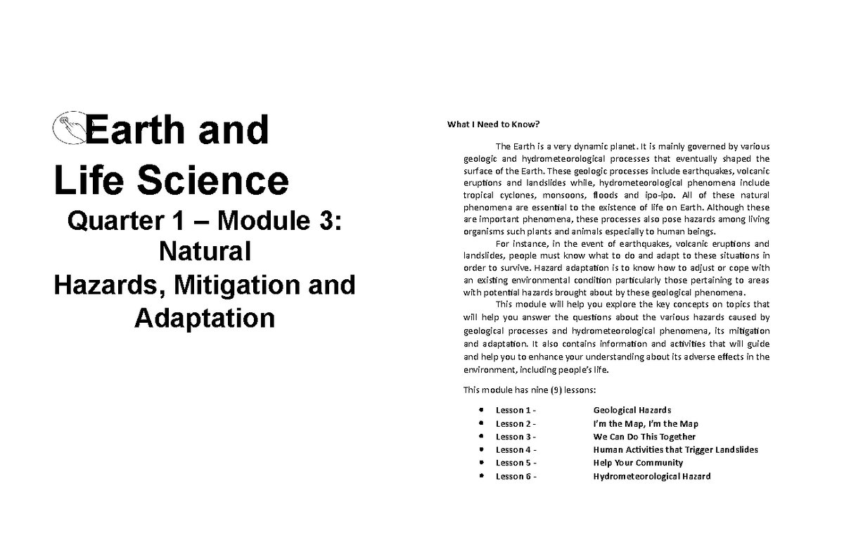 Earth And Life Science - Lecture Notes 2 - EDUC 1199 - Studocu