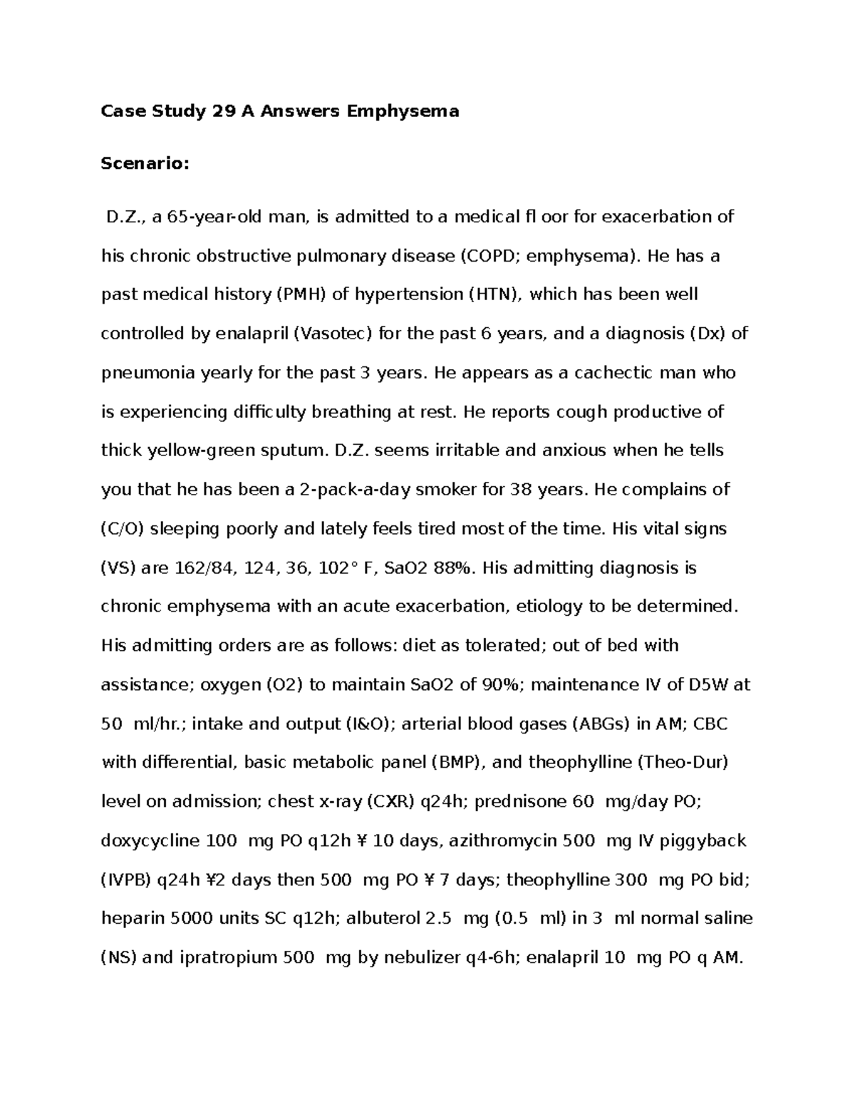 emphysema case study examples