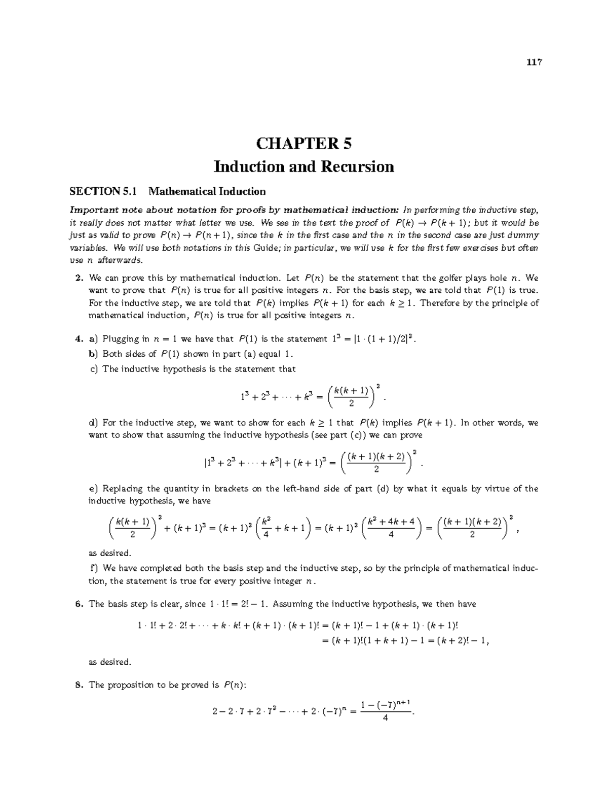 Homework 5 solution - CHAPTER 5 Induction and Recursion SECTION 5 ...