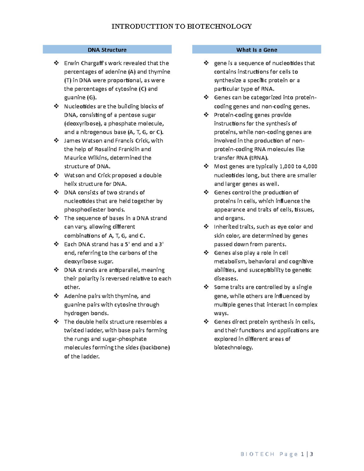 Introduction to Biotechnology Chapter 7 - INTRODUCTTION TO ...