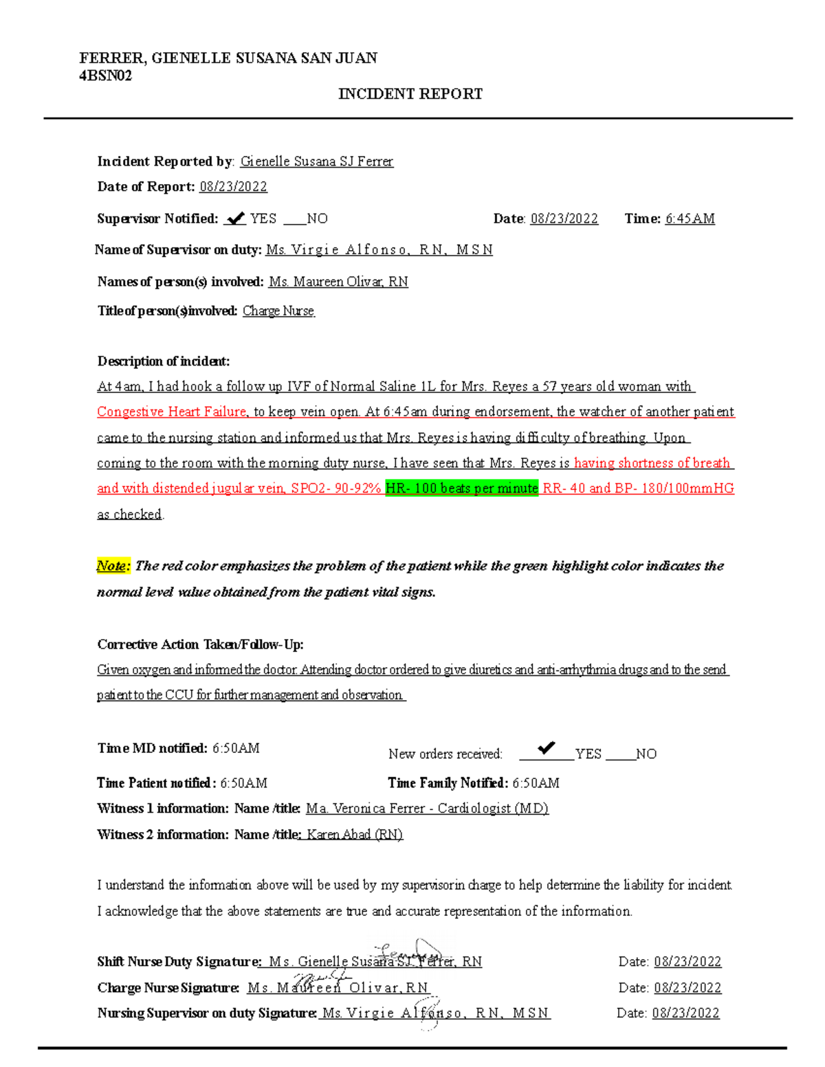 Ferrer, Gienelle SJ. ( Incident Report) 4 BSN 2 - FERRER, GIENELLE ...