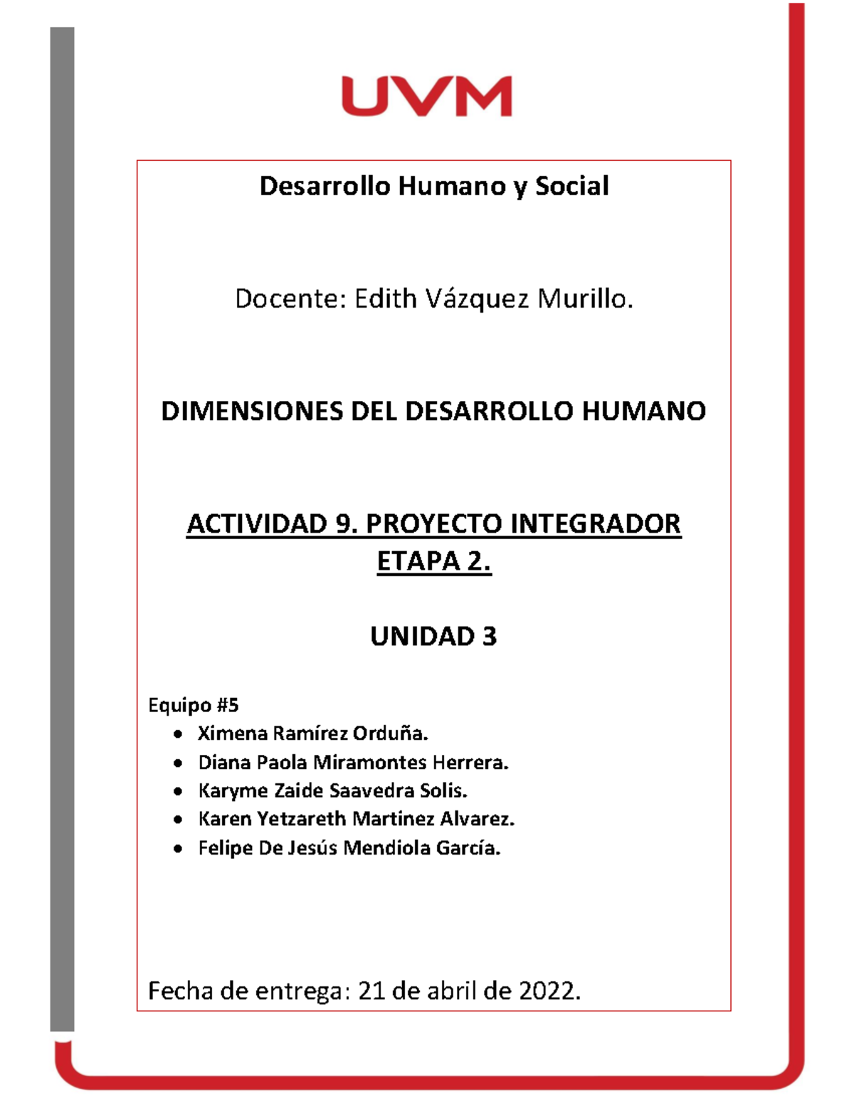 Actividad 9. Desarrollo Humano y Social. diagrama - Desarrollo Humano y