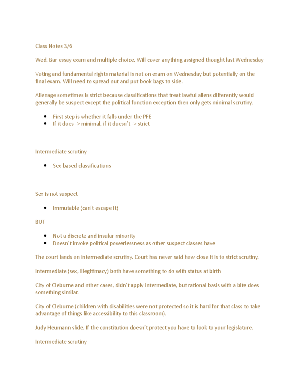 Class Notes 3:6 - These are about constitutional law. - Class Notes 3 ...