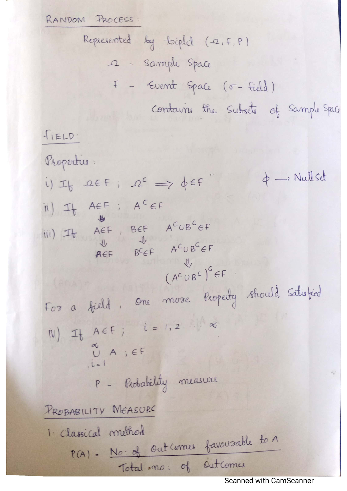 Random Process - Lecture Notes For Concepts - Probability, Random ...