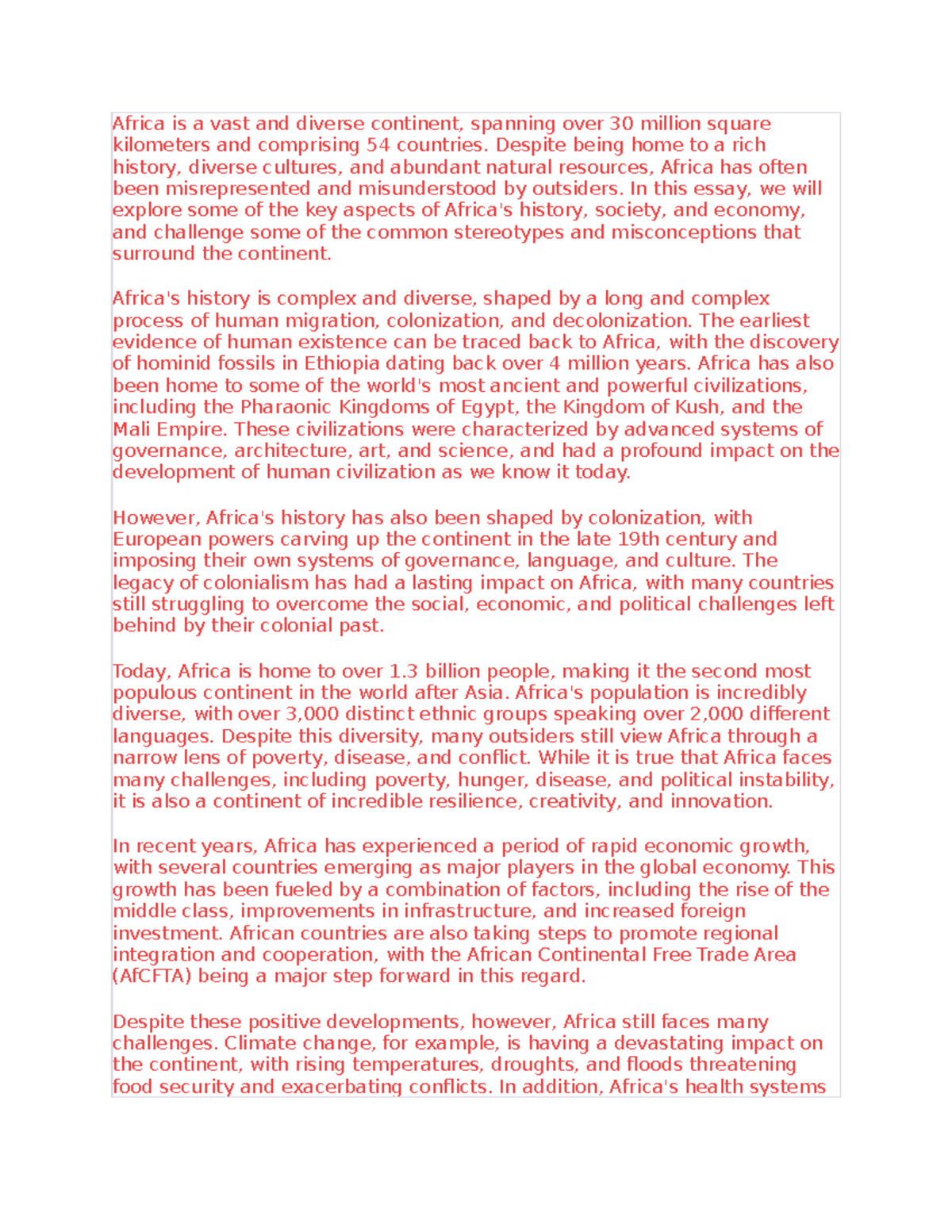 Document africa - This a assignment on how to help others write essays ...