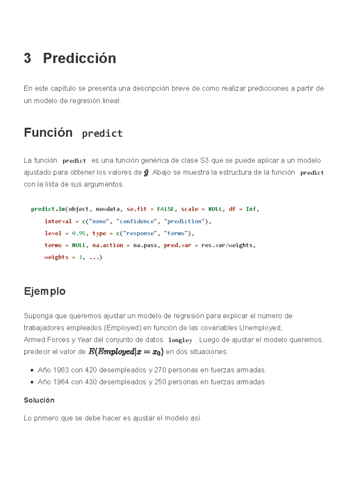 Predicción Modelos de Regresión con R - 3 Predicción En este capítulo ...
