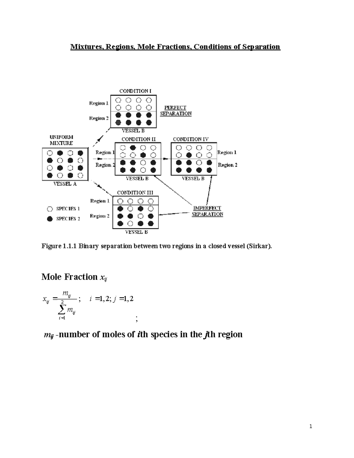 Regions, Mole Fractions, Separation Factor, Distillation, Flash Sep ...