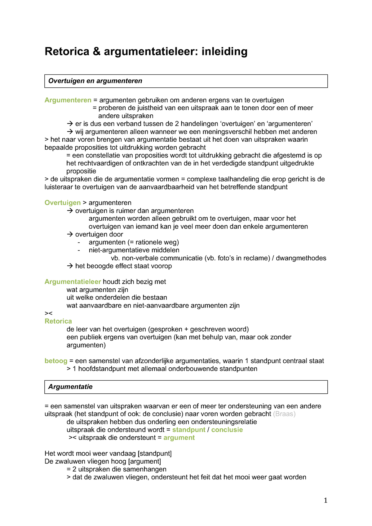 Samenvatting Retorica En Argumentatieleer 2020-2021 - Retorica ...