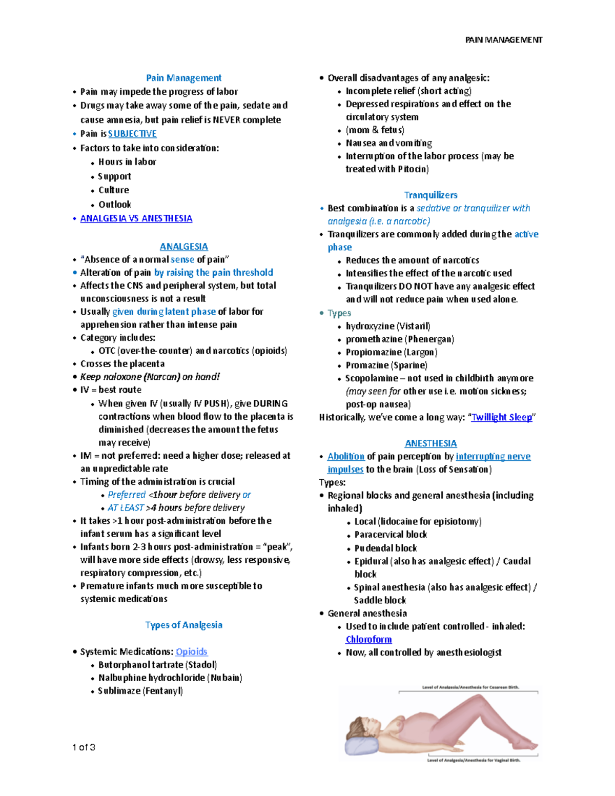 Pain management Labor PAIN MANAGEMENT Pain Management Pain may impede