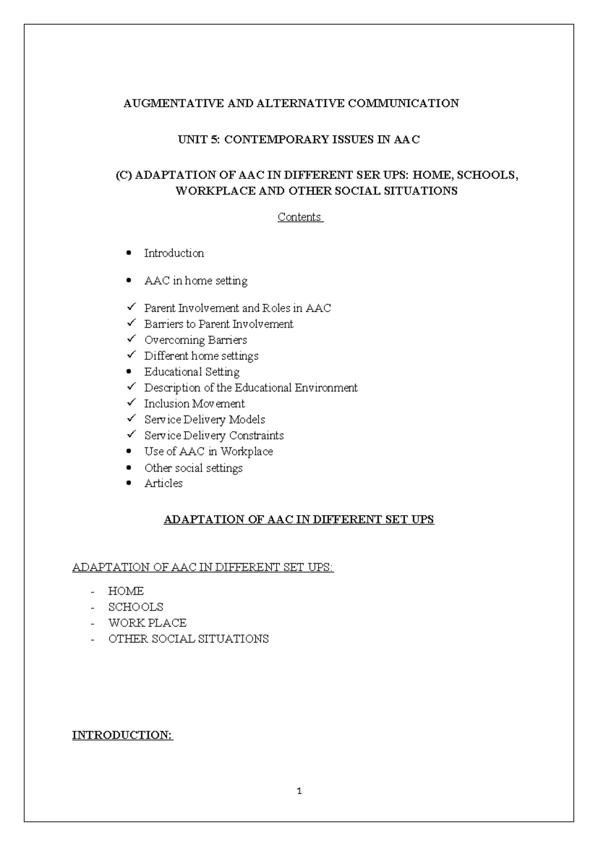 AAC Draft - AUGMENTATIVE AND ALTERNATIVE COMMUNICATION UNIT 5 ...