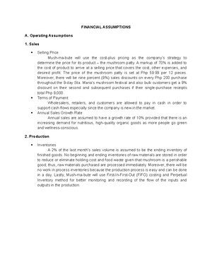 Summary of Findings - for feasib - MARKETING FEASIBILITY Mushmabute ...