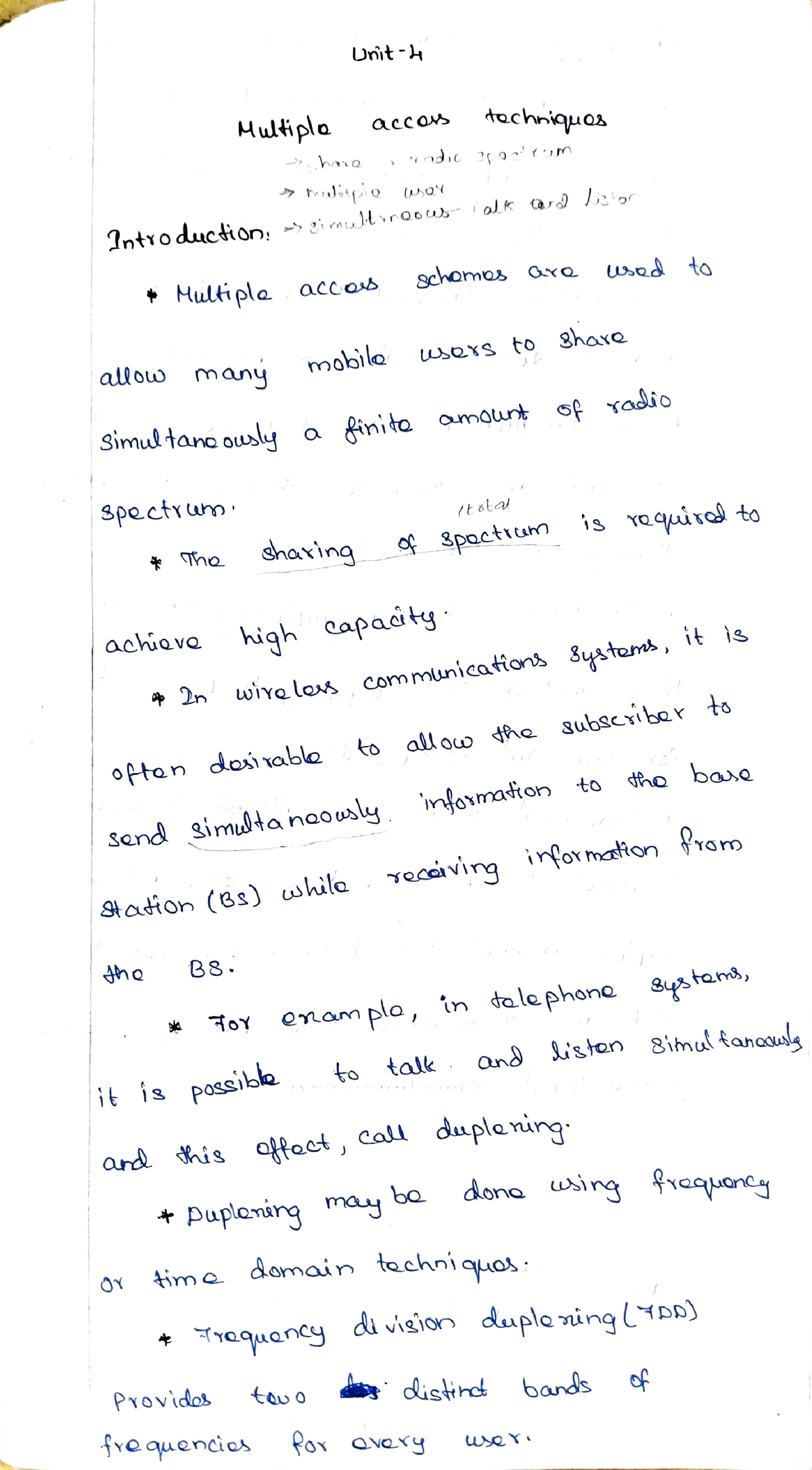 WC Handwritten Unit 4 - WIRELESS COMMUNICATION - Studocu