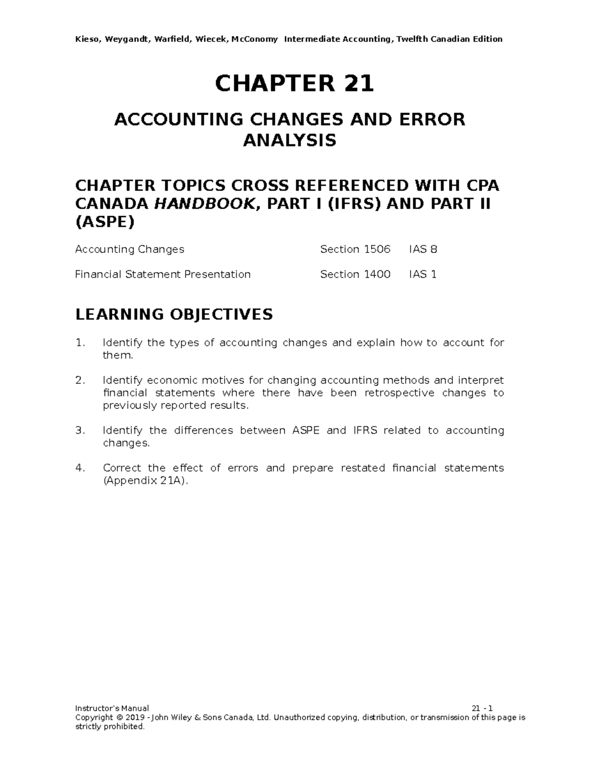 Ch21 - Summaries Of Topics For Chapter 21 - CHAPTER 21 ACCOUNTING ...