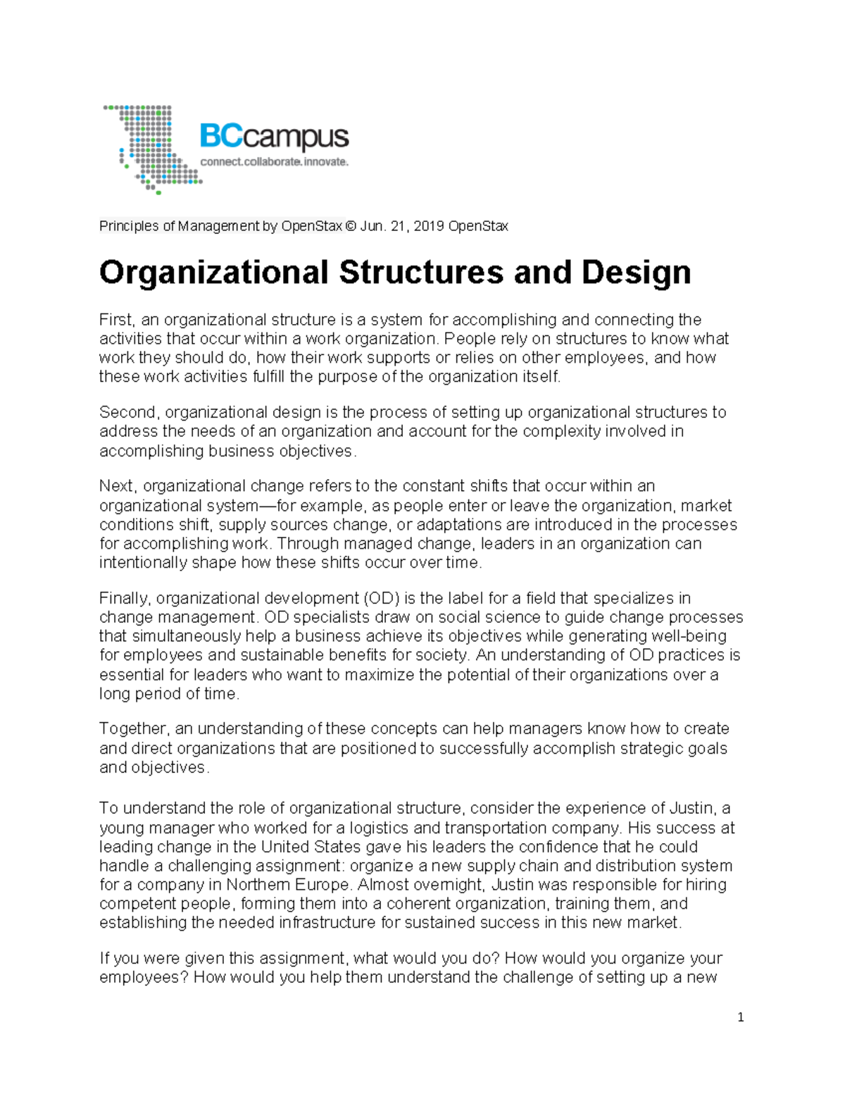 Principles of Management: Organizational Structures and Design - Studocu