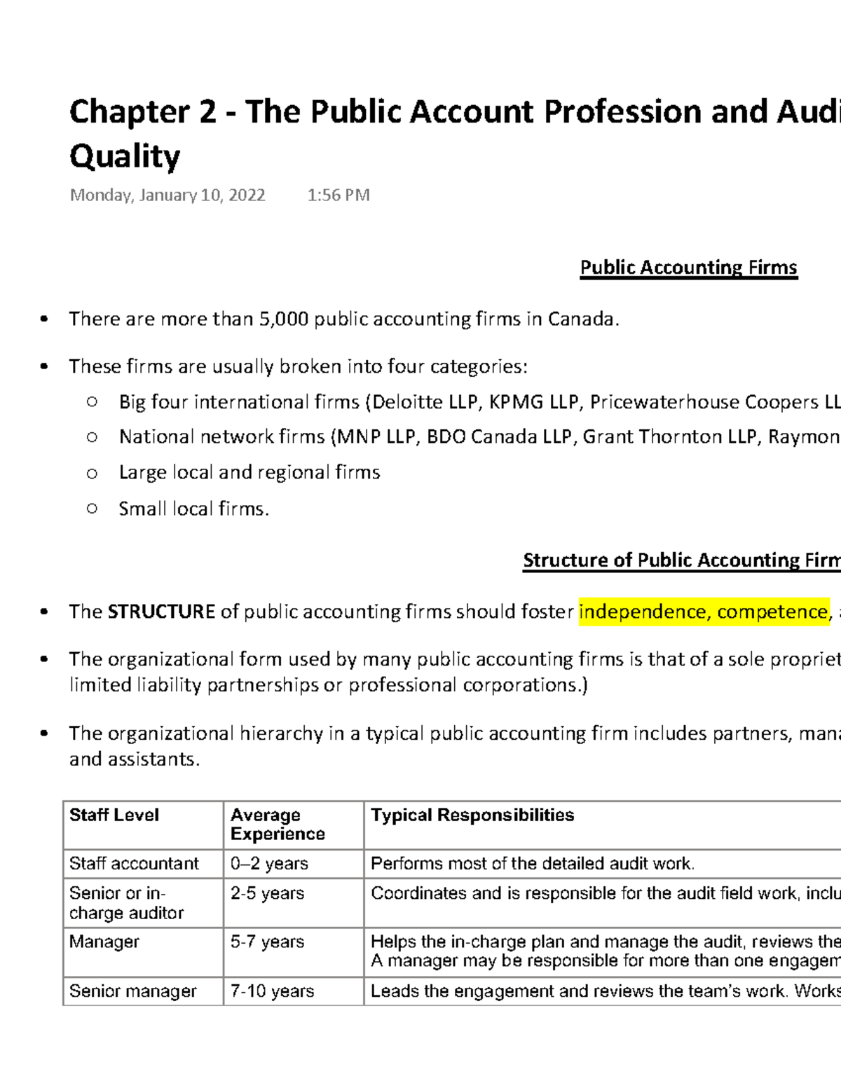 Chapter 2 The Public Account Profession and Audit Quality Public