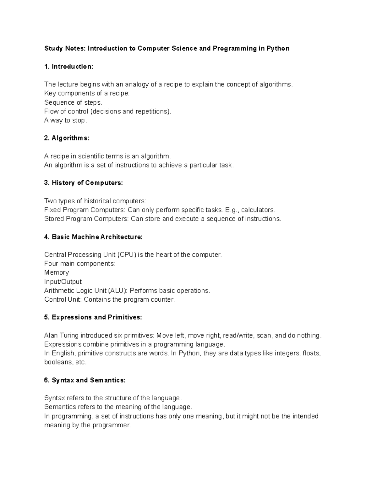 MIT 6.0001 Introduction to Comp Sci and Programming in Python - Study ...
