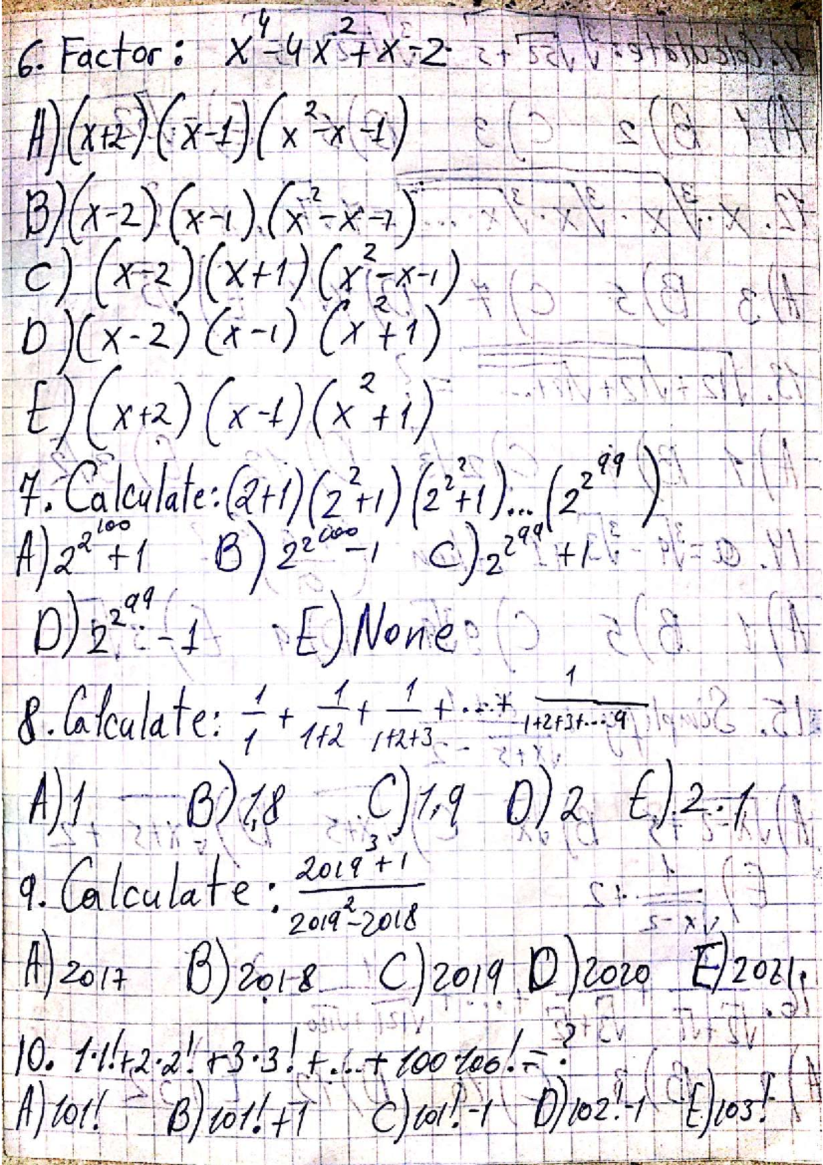 Math Olympiad Practice Material - Ali riyaziyyat - Studocu