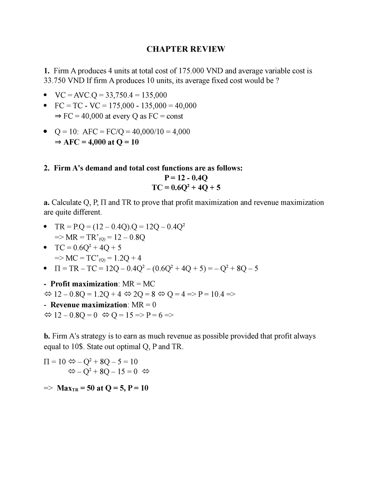 Chapter 5 - Review - Microeconomics - Studocu