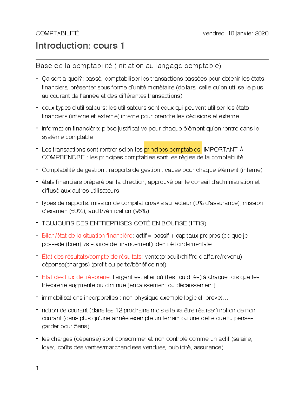 Mission De Compilation Vs Avis Au Lecteur Note de cours comptasc 1à9 - Introduction: cours 1 Base de la comptabilité  (initiation au langage - Studocu