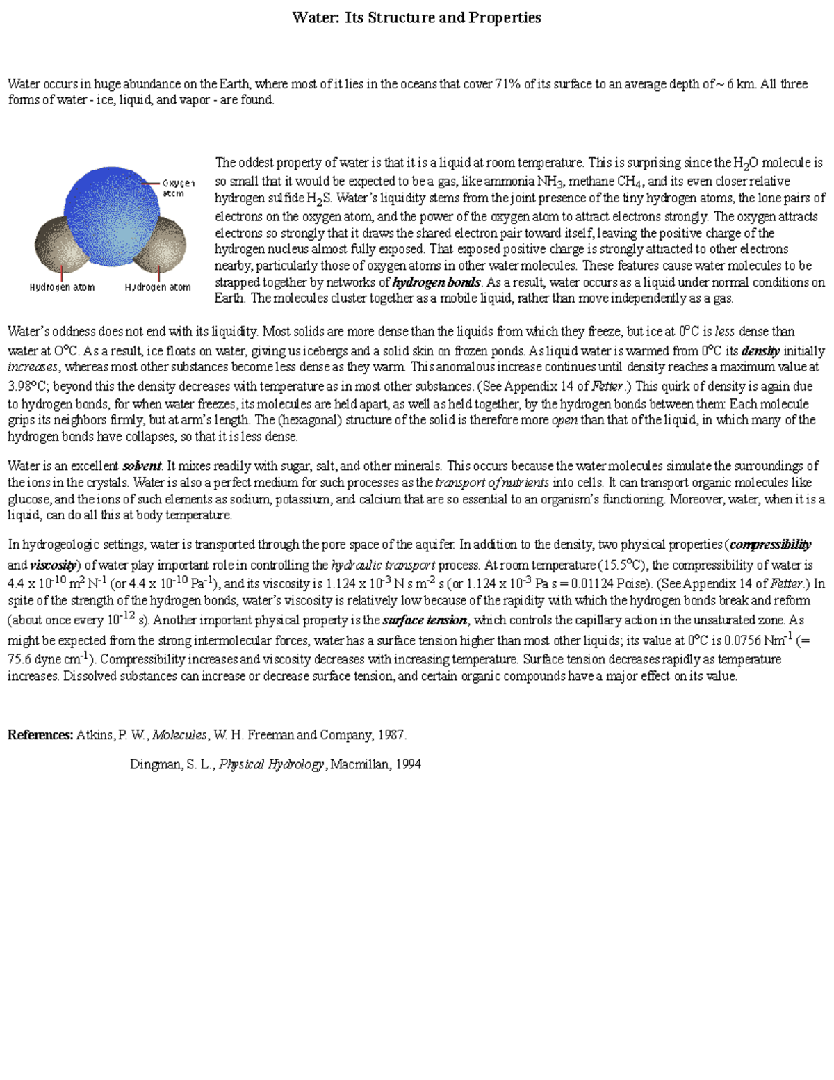 Water Its Structure and Properties - All three forms of water - ice ...