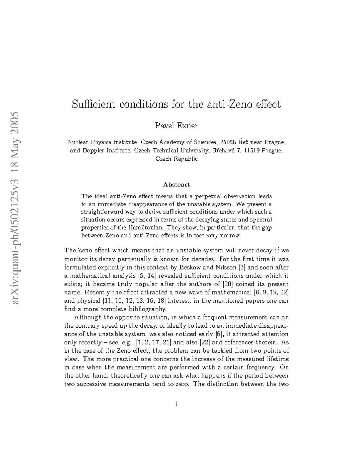 0502125 - Cours - ArXiv:quant-ph/0502125v3 18 May 2005 Sufficient ...