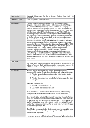 Crescendo Management V Westpac Casebrief Name Of Case Citation And Court Material Facts Crescendo Studocu