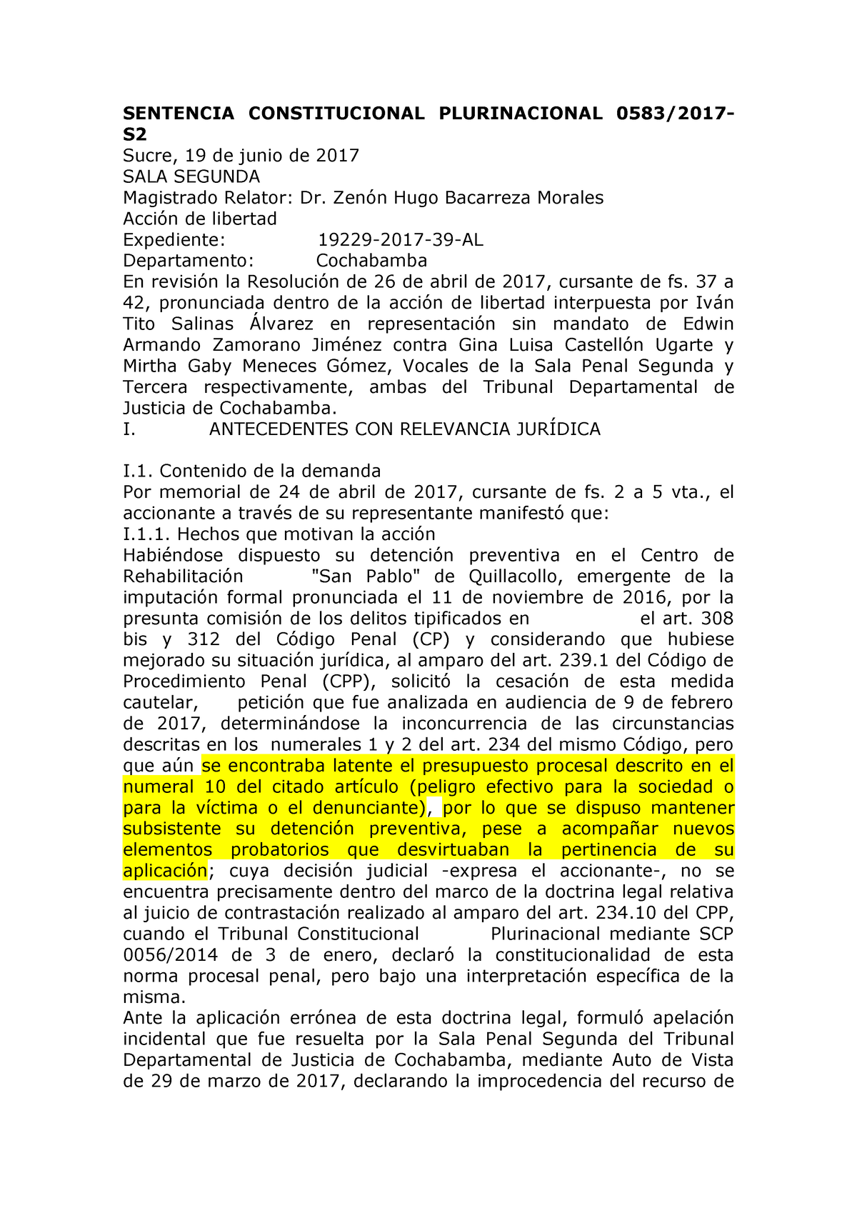 Sentencia Constitucional Plurinacional 0583 - SENTENCIA CONSTITUCIONAL ...