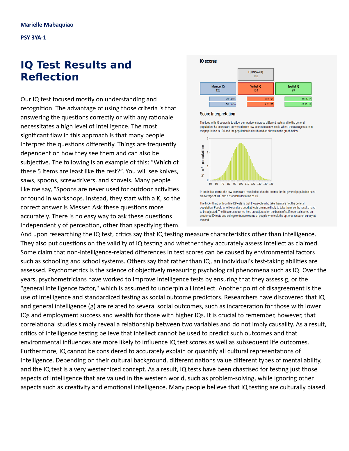 iq test research paper