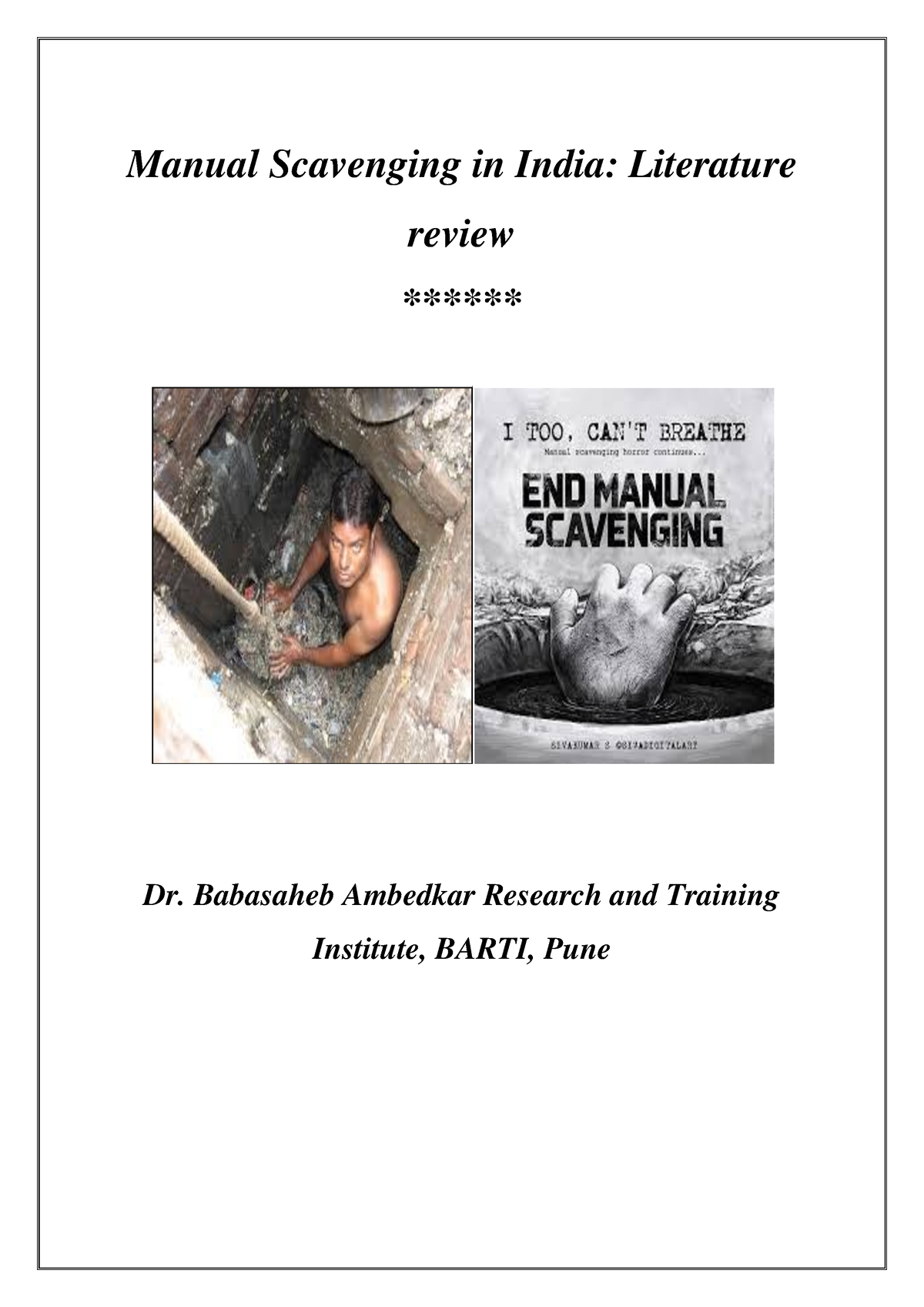 essay on manual scavenging