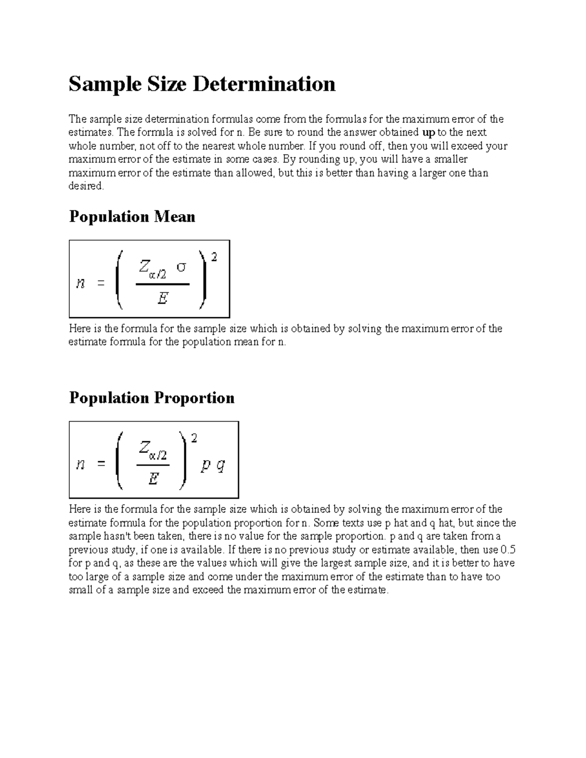 stats-8-sample-size-class-notes-sample-size-determination-the