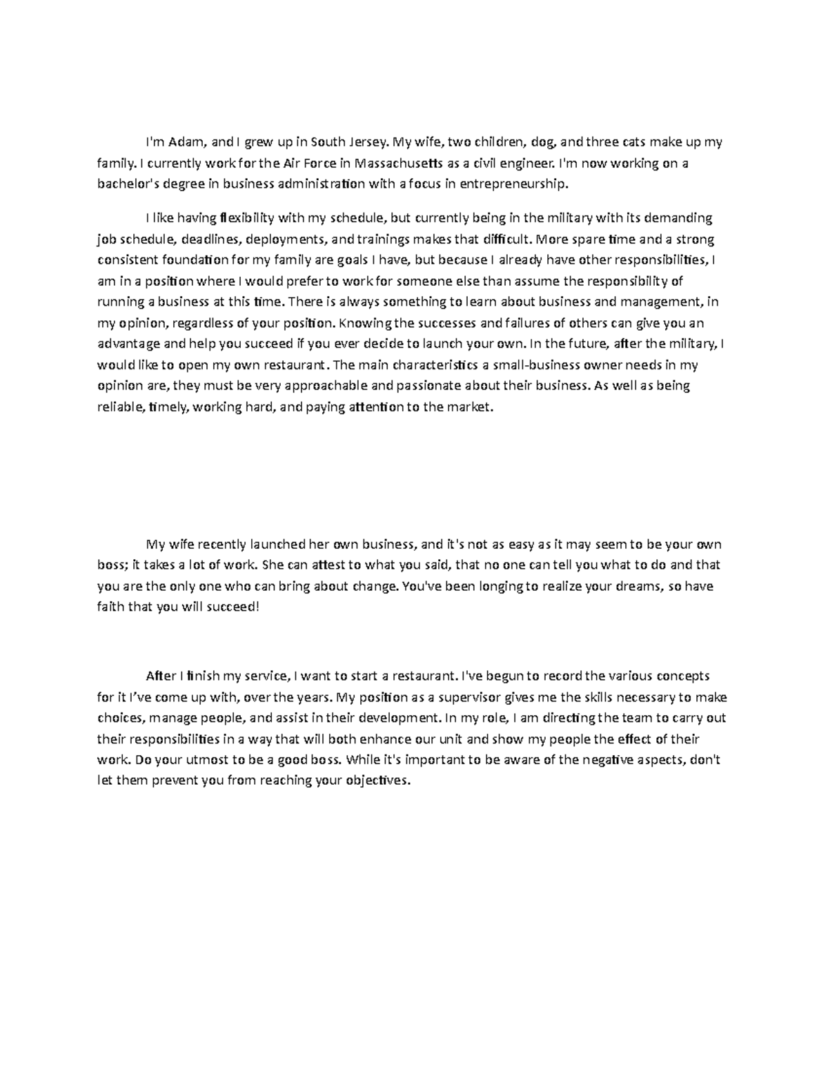 Week 1 Disscusion - I'm Adam, and I grew up in South Jersey. My wife ...