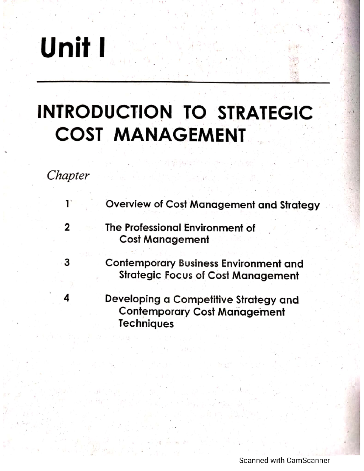 Chapter 1 Strategic Cost Management - Bachelor of Science in ...