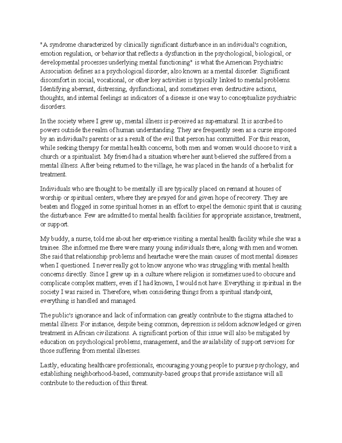 PSYC 1504 Discussion Unit 8 - "A syndrome characterized by clinically ...